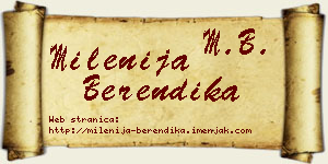 Milenija Berendika vizit kartica